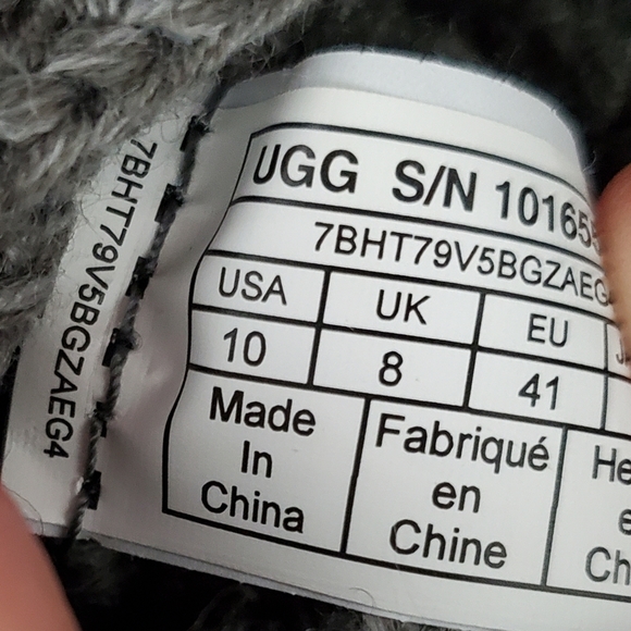 New UGG Classic Cardy Tall Gray Knit Boots - Picture 7 of 9